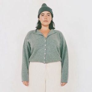 James Street Co Peri Shrunken Cardigan Medium Smoke Grey